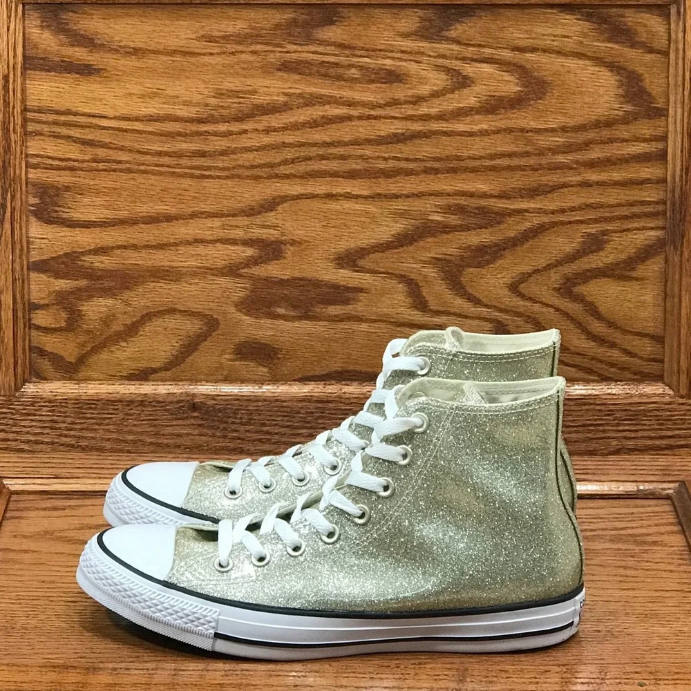 Converse Chuck Taylor All Star High Top Gold Glitter 565366C Size Women 8